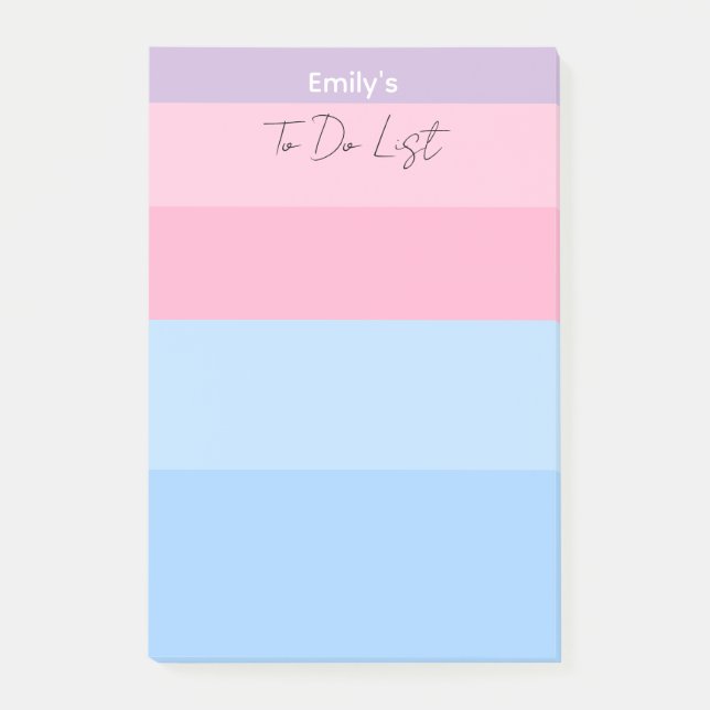 Notas Post-it® Hermoso Pastel Rosa y Azul (Anverso)