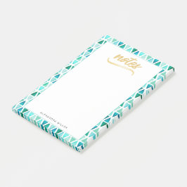 Notas Post-it® Hermoso Relieve metalizado Gemstone Border Gold Fa