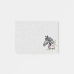Notas Post-it® Hermoso retrato de cabeza de caballo negro