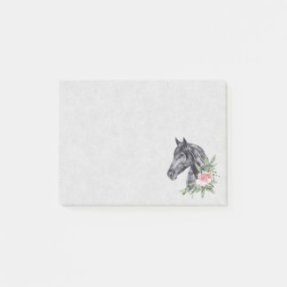 Notas Post-it® Hermoso retrato de cabeza de caballo negro