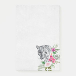 Notas Post-it® Hermoso retrato de cabeza de leopardo en acuarela