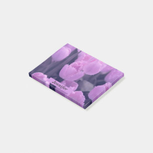 Notas Post-it® Hermoso tulipán morado personalizable de vuelta a
