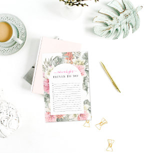 Notas Post-it® Hermoso Verde Floral Tropical Monograma