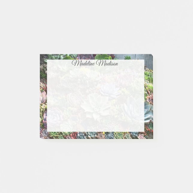 Notas Post-it® Hermosos Suculentos (Anverso)