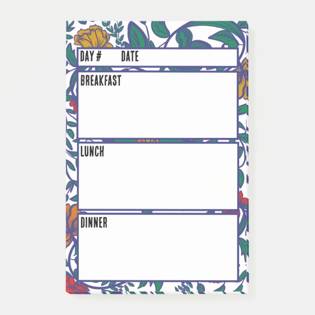 Notas Post-it® Herramienta de planificación de comidas del menú d (Anverso)