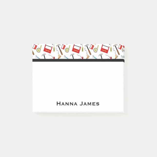 Notas Post-it® Herramientas de energía Tema de Handyman personali (Anverso)