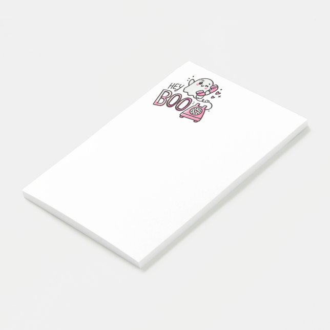 Notas Post-it® Hey Boo - Ghost with Love (En perspectiva)
