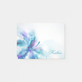 Notas Post-it® Hibisco azul abstracto 4x3