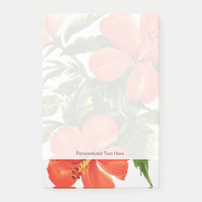 Notas Post-it® Hibisco rojo caliente (Anverso)