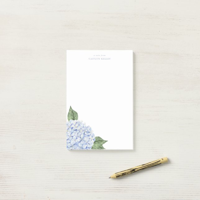 Notas Post-it® Hidrangea azul Bloom acuático personalizado (Escritorio)