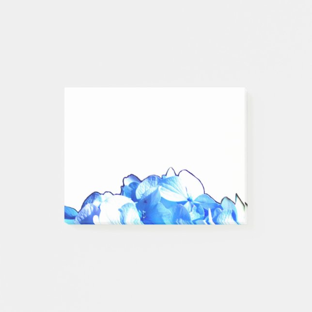 Notas Post-it® Hidrenajes azules florales de cobalto elegantes az (Anverso)
