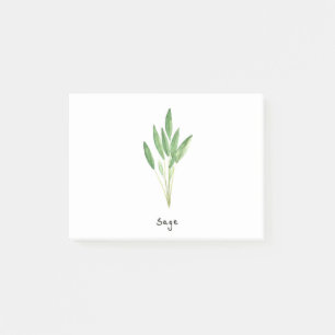 Notas Post-it® Hierbas aromáticas jardín romero tima acuarela