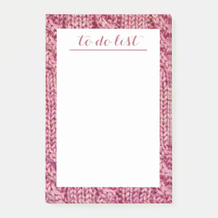 Notas Post-it® Hilado de punto rosado