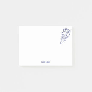 Notas Post-it® Hilton Head Island SC Vintage Map Navy Blue