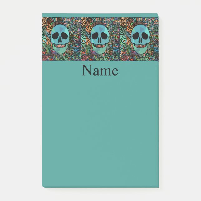 Notas Post-it® Hippie de Halloween Calavera Thunder_Cove  (Anverso)