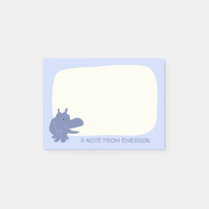 Notas Post-it® Hippo azul cutáneo Hipopótamo personalizado