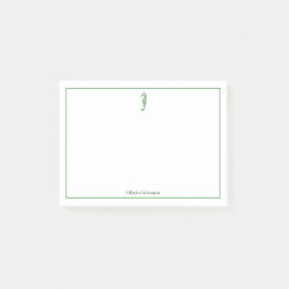 Notas Post-it® Hippopomía verde de ilustracion animal marina míni