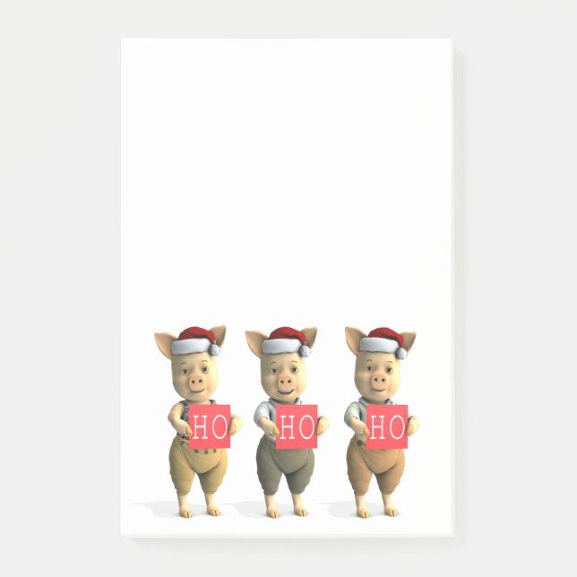 Notas Post-it® Ho Ho Ho Ho Piglets (Anverso)