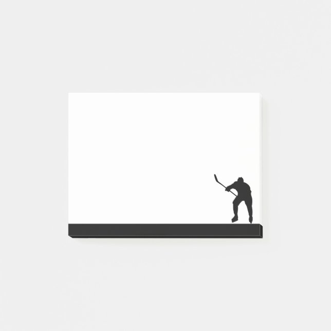 Notas Post-it® Hockey Player Athlete Sport Silhouette (Anverso)
