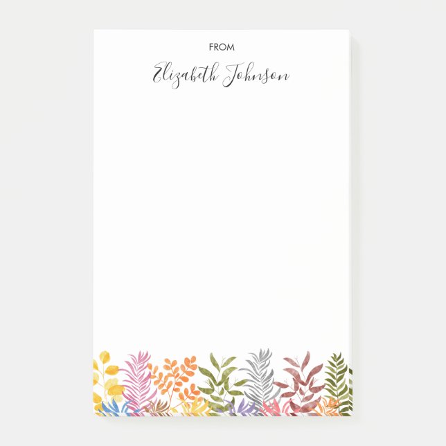 Notas Post-it® Hoja de otoño de acuarela (Anverso)