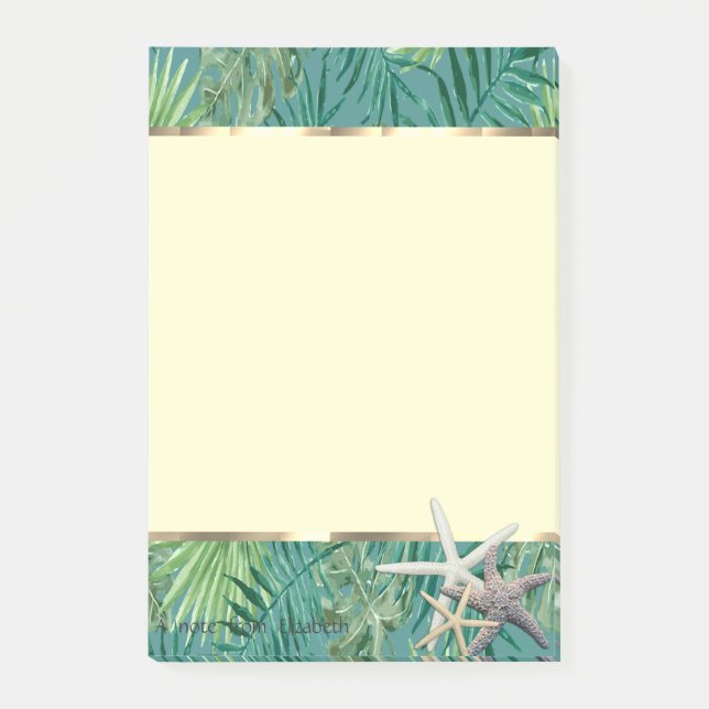 Notas Post-it® Hoja de Palma Moderna, Estrella de Mar (Anverso)