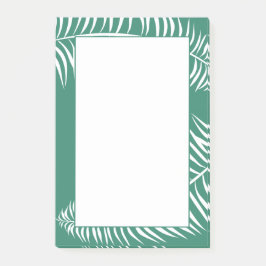 Notas Post-it® Hoja de Palma Tropical Verde Verde y Blanco