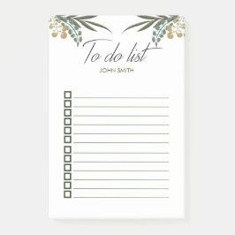 Notas Post-it® Hojas botánicas de acuarela moderna personalizada