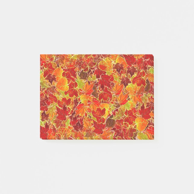 Notas Post-it® Hojas de arce de otoño Purpurinoso (Anverso)