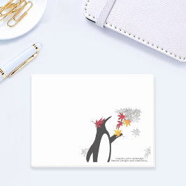 Notas Post-it® Hojas de arce otoñales y pingüino gracioso
