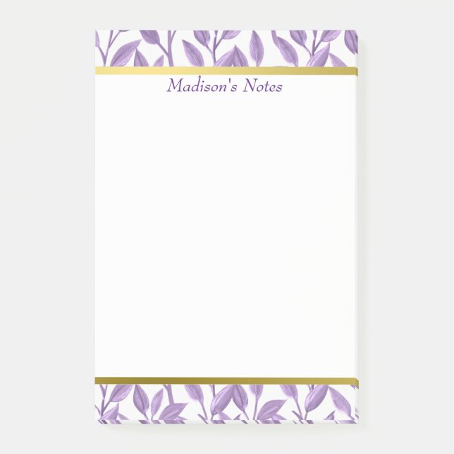 Notas Post-it® Hojas de lavanda| Personalizado (Anverso)
