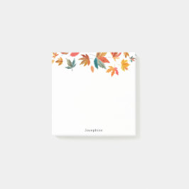 Notas Post-it® Hojas de otoño con nombre personalizado