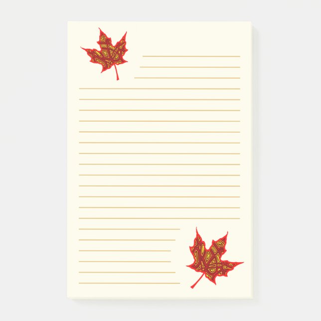Notas Post-it® Hojas de otoño en línea (Anverso)