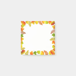 Notas Post-it® Hojas de otoño sobre blanco