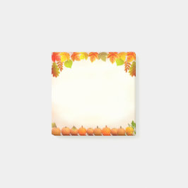 Notas Post-it® Hojas de otoño y calabazas en pergamino