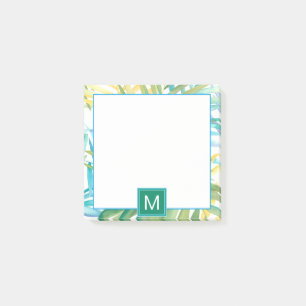 Notas Post-it® Hojas de palma tropicales del monograma el  
