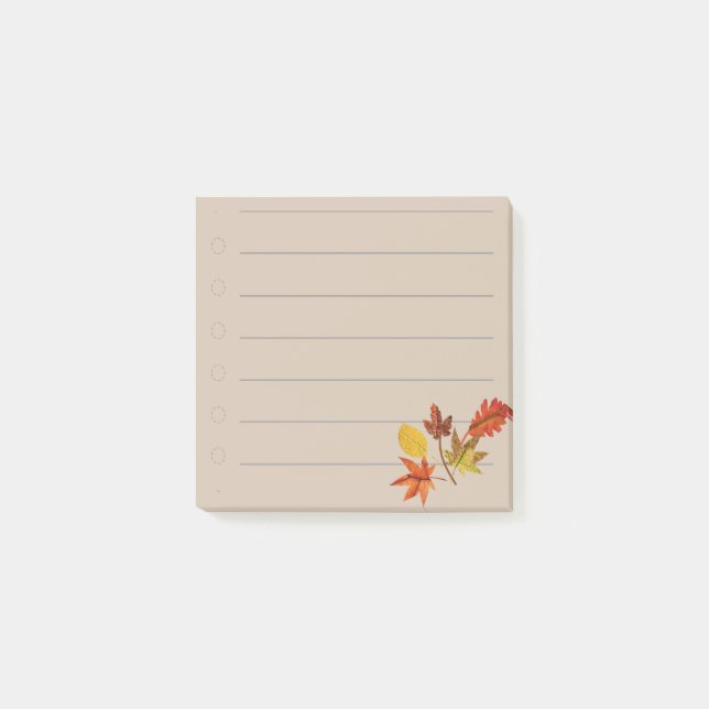 Notas Post-it® Hojas otoñales (Anverso)