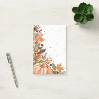 Notas Post-it® Hojas otoñales y calabaza