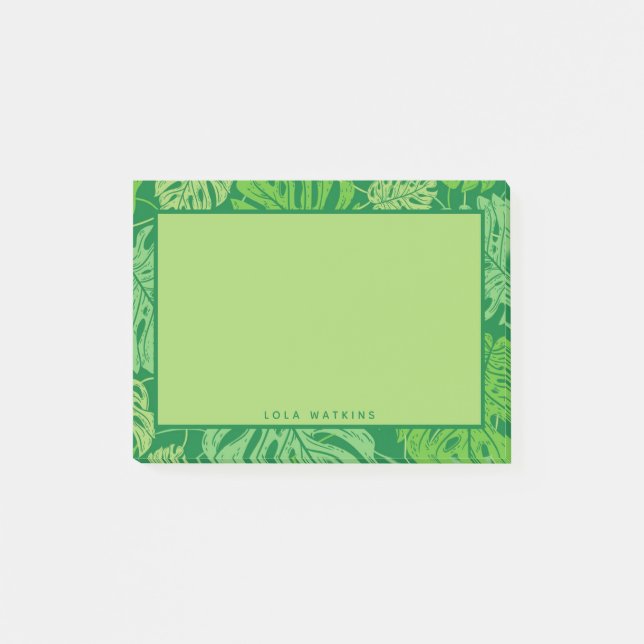 Notas Post-it® Hojas tropicales de Monstera (Anverso)