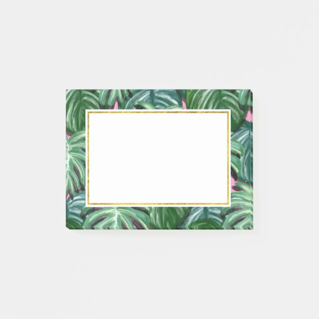 Notas Post-it® Hojas tropicales Foliage Green & Lush (Anverso)