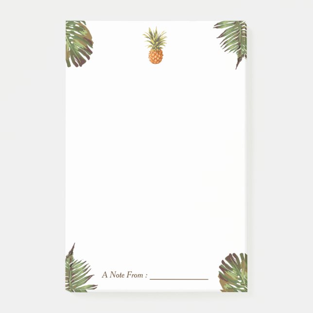 Notas Post-it® Hojas tropicales Pineapple Elegante para múltiples (Anverso)