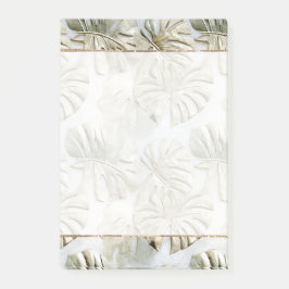 Notas Post-it® Hojas tropicales verdes de oro