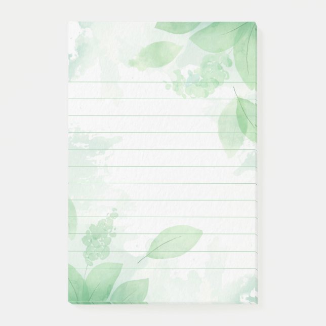 Notas Post-it® Hojas Verdes Liniadas (Anverso)