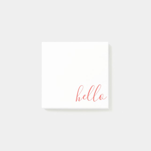 Notas Post-it® Hola de script (Anverso)