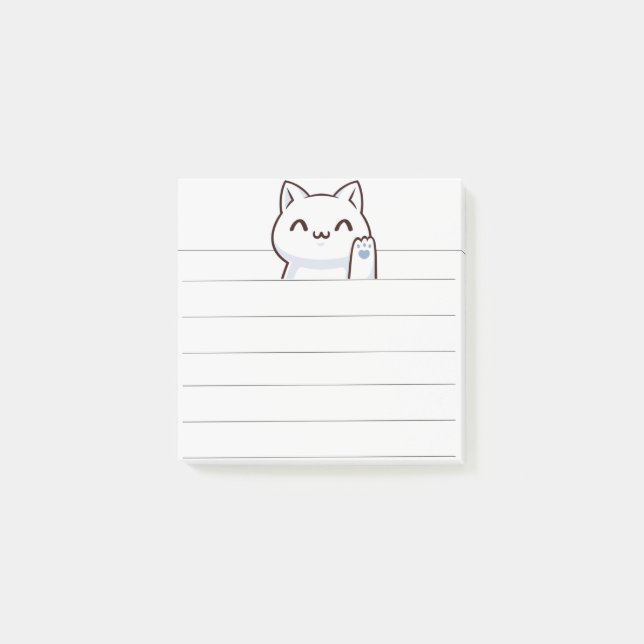 Notas Post-it® Hola gatito lindo simple (Anverso)