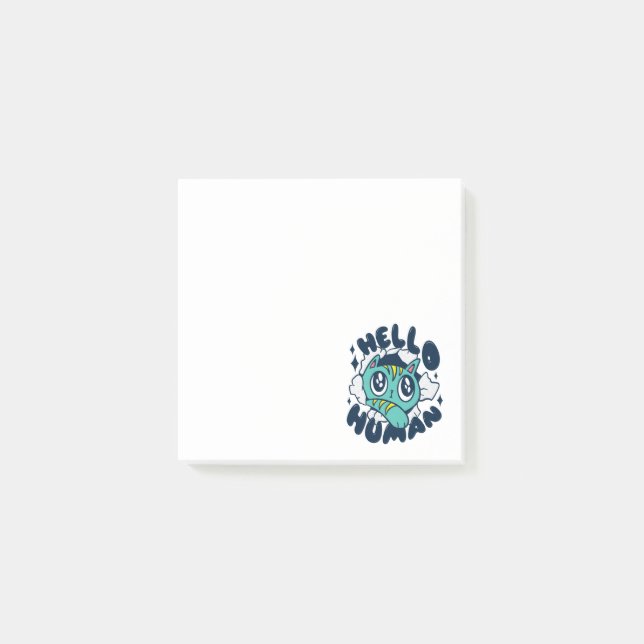 Notas Post-it® Hola humano Gatito Lindo (Anverso)