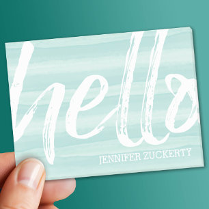 Notas Post-it® Hola - Moderna y caprichosa - acuarela verde azula