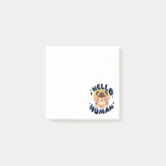 Notas Post-it® Hola perro de yoga meditador humano (Anverso)