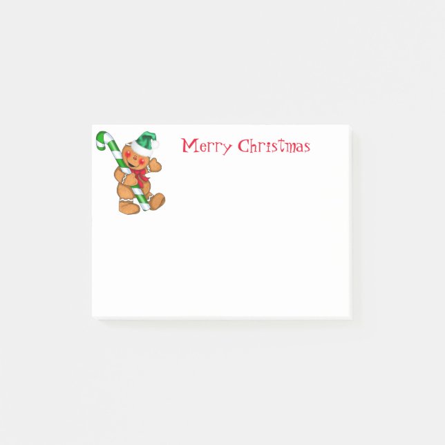Notas Post-it® Holiday Post it Notes-Gingerbread Man (Anverso)