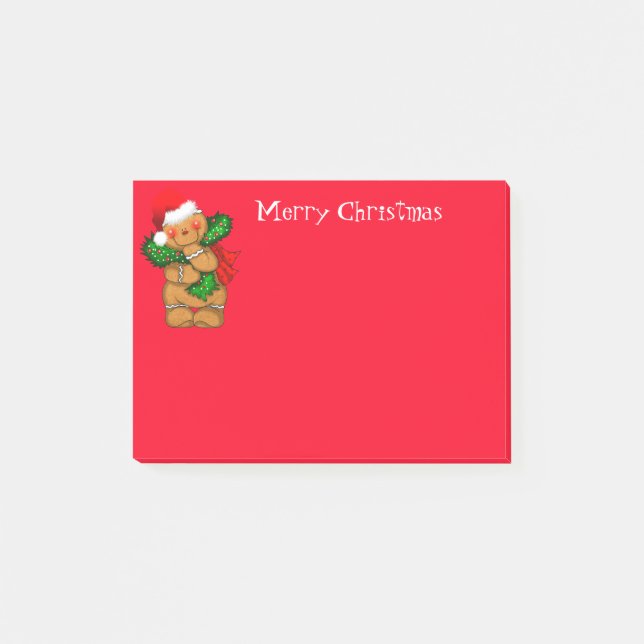Notas Post-it® Holiday Post it Notes-Gingerbread Man (Anverso)