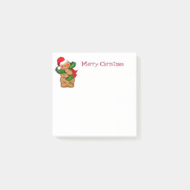 Notas Post-it® Holiday Post it Notes-Gingerbread Man (Anverso)